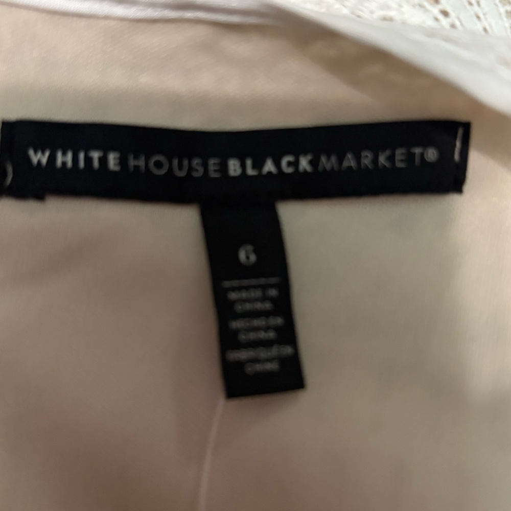 NWT White House Black Market Cream Fully Lined Lace Dress - Picture 7 of 11